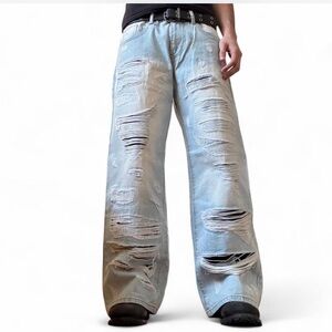 Distressed Light Blue Men's Jeans